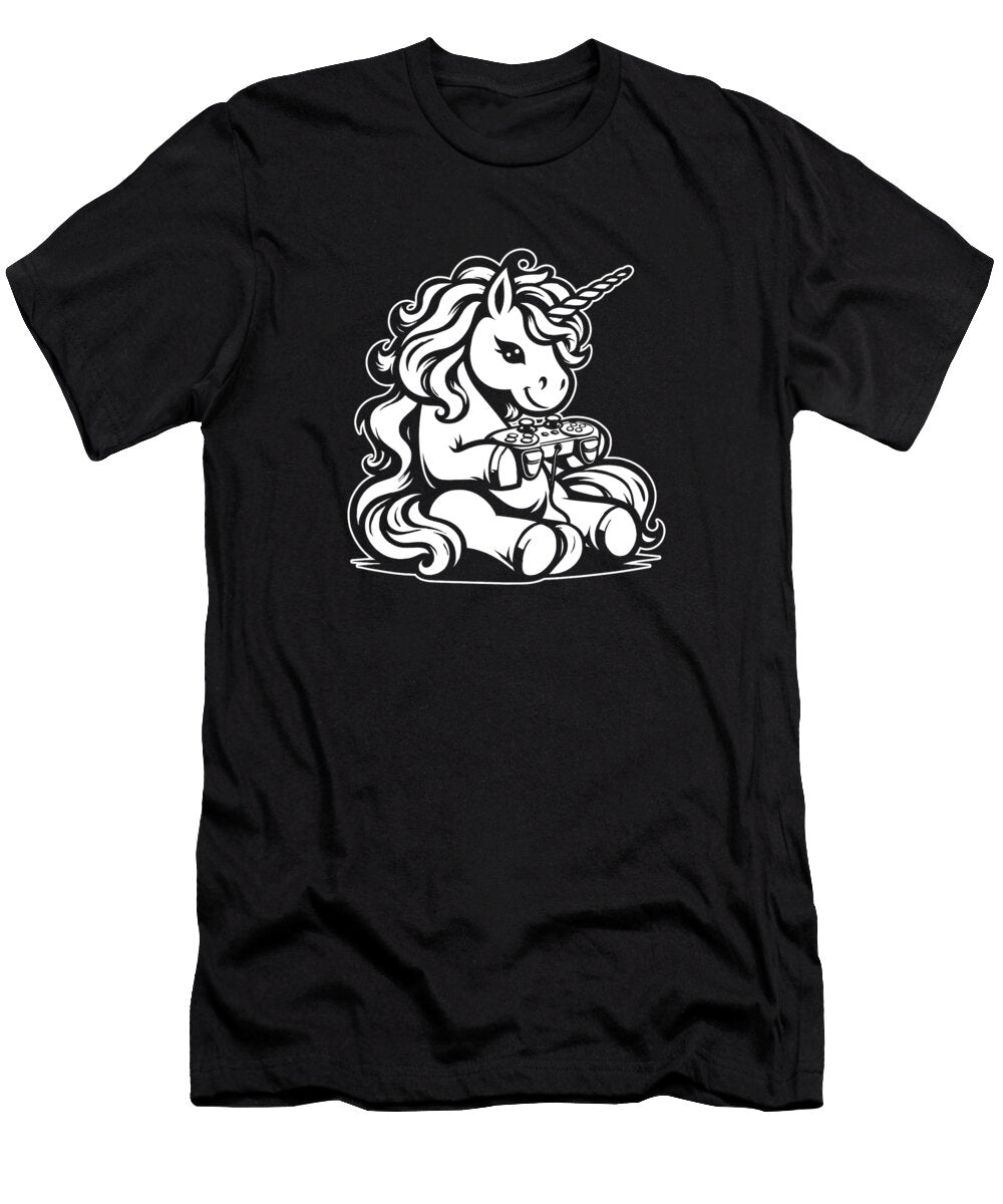 9 Video Games Gaming Gamer Unicorn Crazy Squirrel T-Shirt