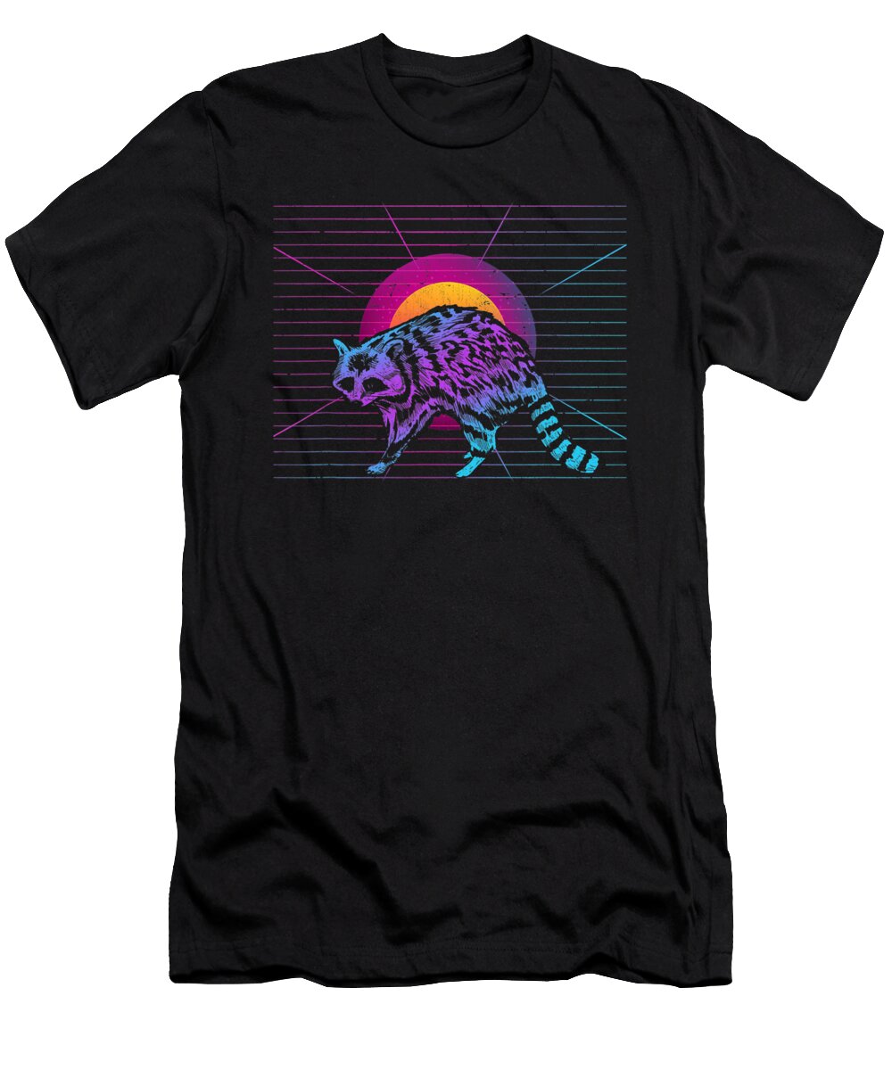 90s Art Synthwave Raccoon Lover Trash Panda Animal Vaporwave Dhbubble T-Shirt