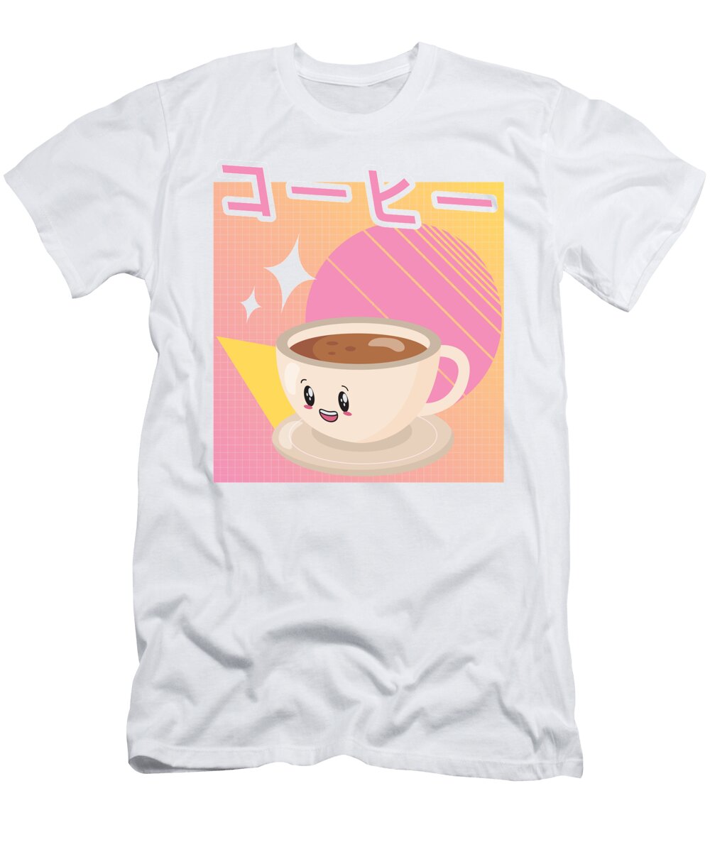 90s Kawaii Japanese Pink Cooffee Milk Gifts Fuzius T-Shirt