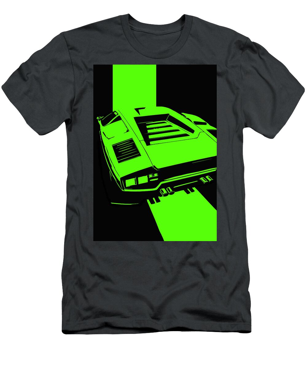 95 Lamborghini Countach Classic Italian Supercar Dark Backgroun Thespeedart T-Shirt