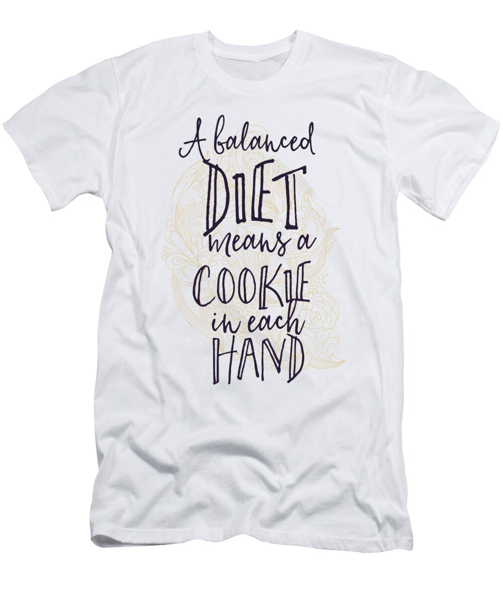 A Balanced Diet Means a Cookie in Each Hand Mandala Zen Jacob Zelazny T-Shirt