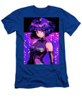 A Digital Illustration of a Woman with Short Purple Hair and a S Gracie T T-Shirt
