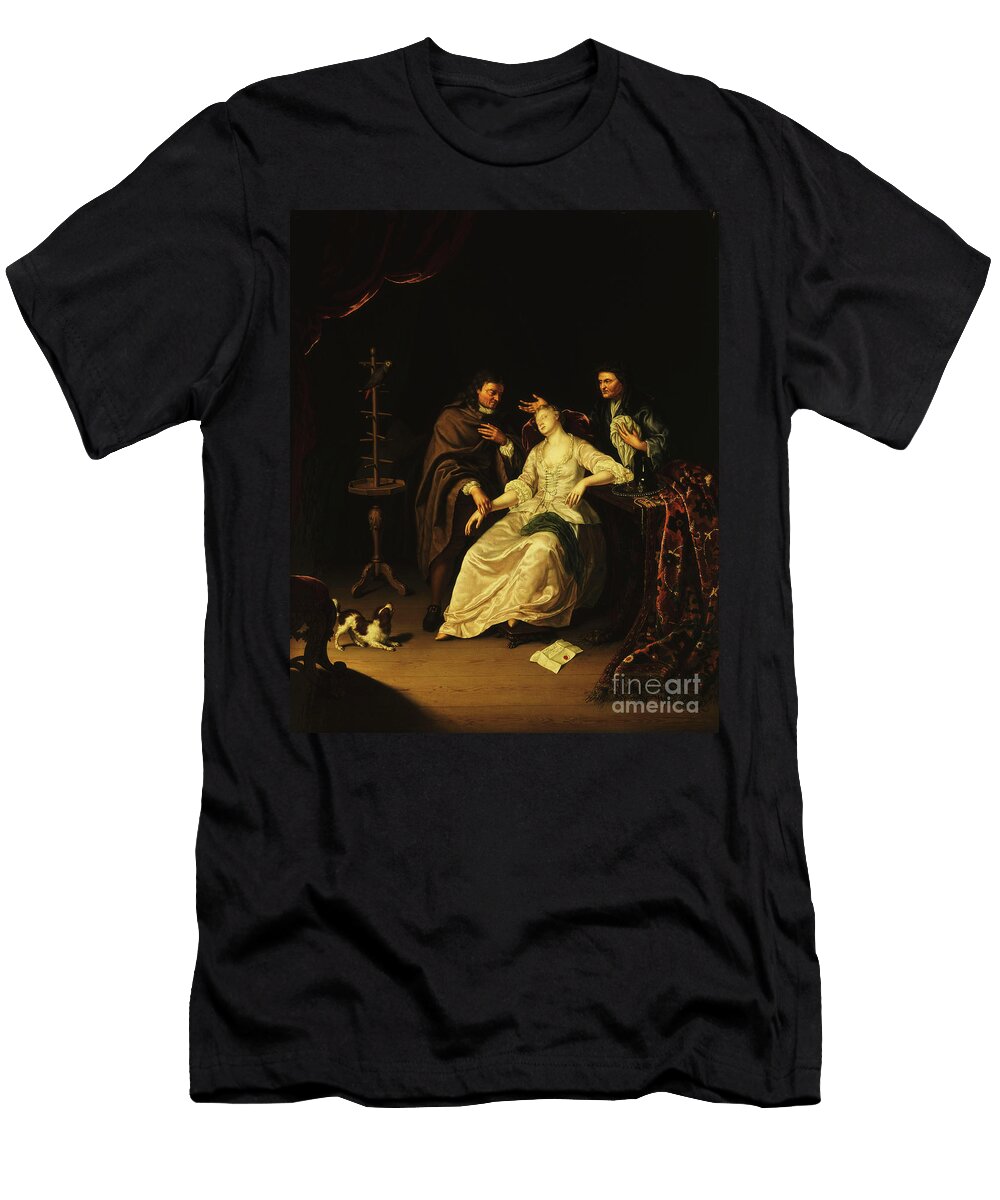A Doctor Tending a Swooning Girl 1713 Frans Van the Younger Mieris T-Shirt