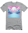 A Dreamy Retro Inspired Landscape with Mountains Clouds and a Damon Murazik T-Shirt
