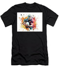 A Dynamic Portrayal of a Rugby Player in Mid Action Clutching a Ball While Running Odon Czintos T-Shirt