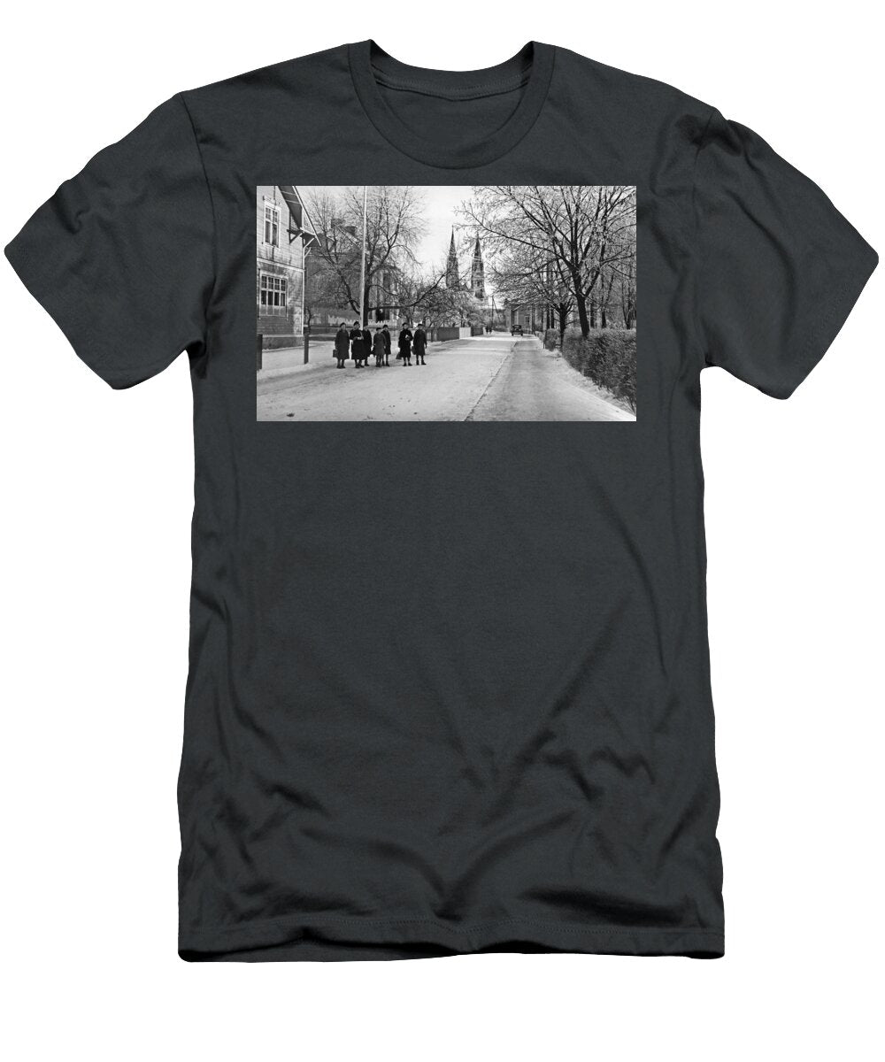 A Group of Schoolgirls in Alandersgatan Street View Towards Skara Cathedral Celestial Images T-Shirt