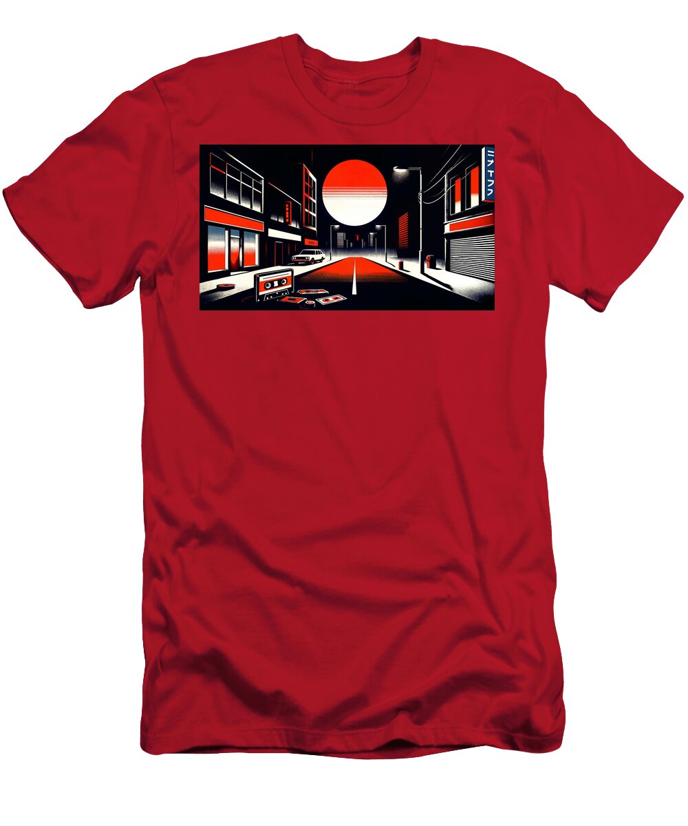 A Hint of Nostalgia Noir Quantum Pizza T-Shirt