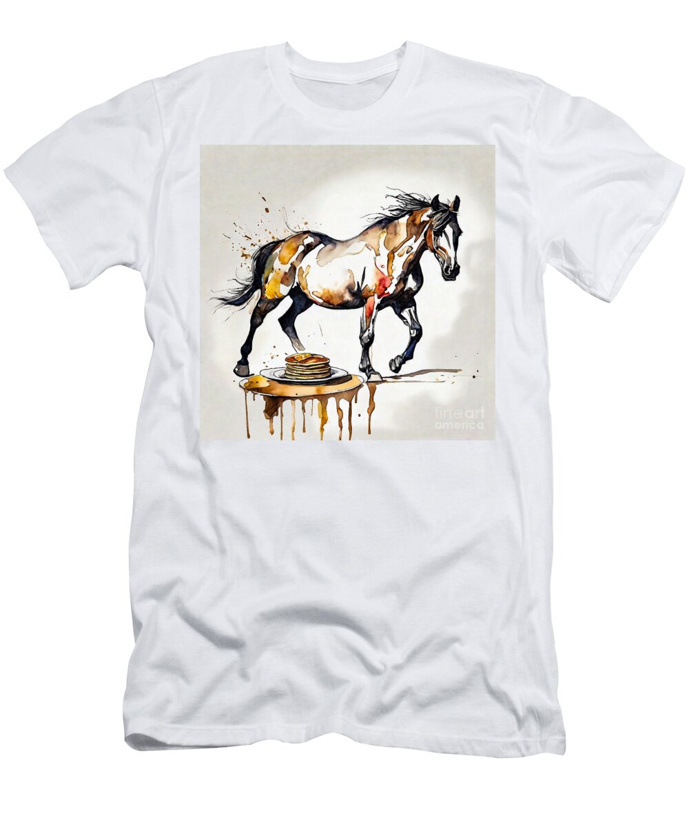A Horse Eat Pancakes Food Adrien Efren T-Shirt