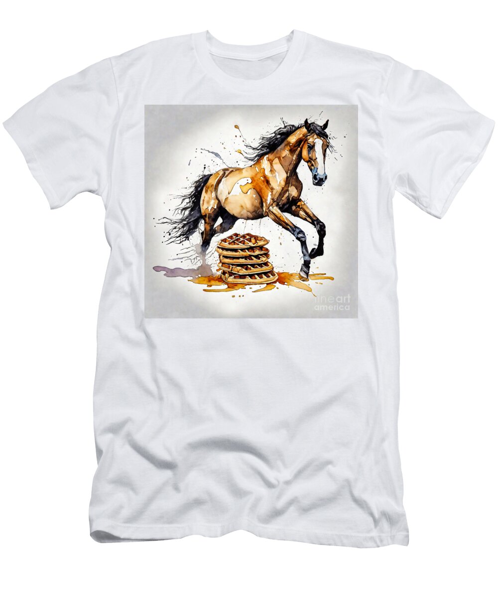 A Horse Eat Waffles Food Adrien Efren T-Shirt