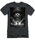 A Lone Figure Stands Before a Giant Ominous Eye Chizoba Sumayya T-Shirt