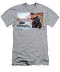 A Man Cooks Pancakes By the Colorado Andrew Peacock T-Shirt