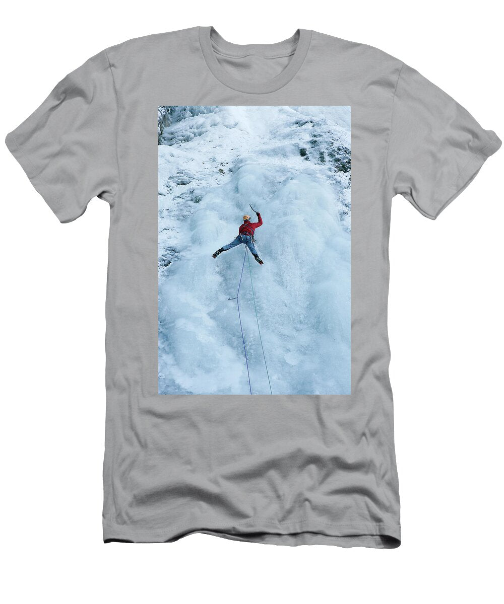 A Man Ice Climbs in France Mario Colonel T-Shirt