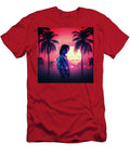 A Man in a Retro Futuristic Setting Bathed in Neon Light Omawunmi Rafa T-Shirt