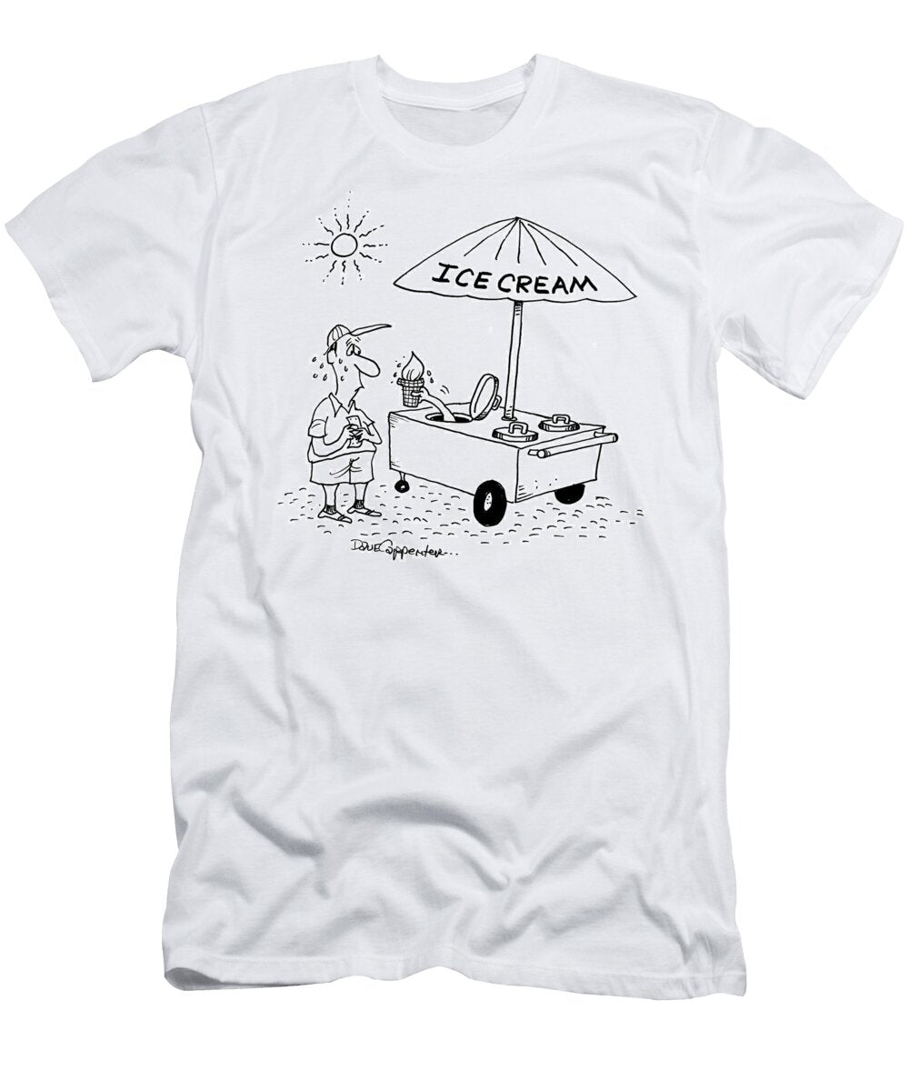 A Man Is Handed an Ice Cream From Within the Cart Dave Carpenter T-Shirt