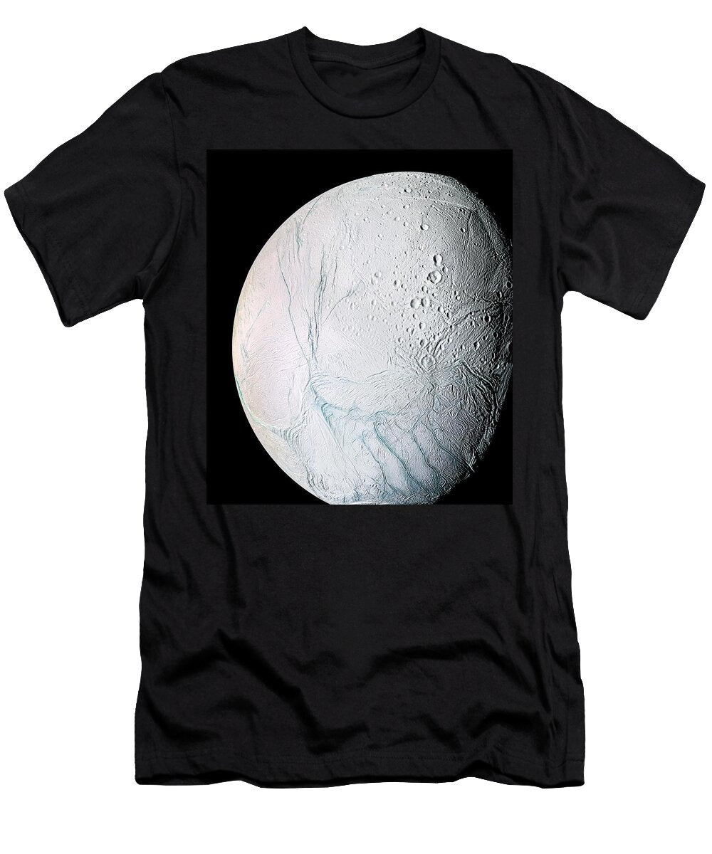 A Masterpiece of Deep Time and Wrenching Gravity the Tortured Surface of Saturns Moon Enceladus Les Classics T-Shirt