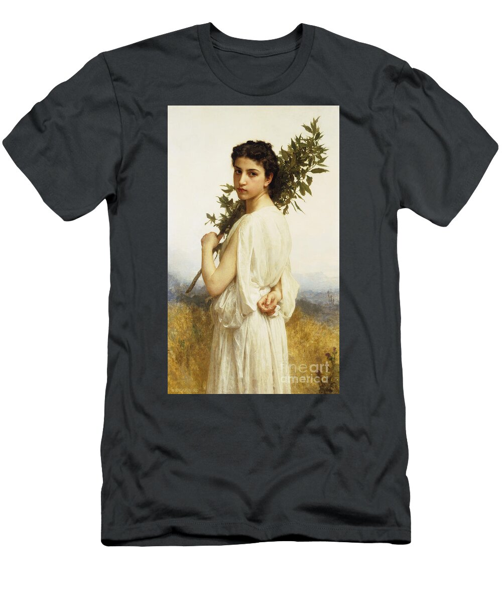 A Nymph Holding a Laurel Branch William Adolphe Bouguereau T-Shirt
