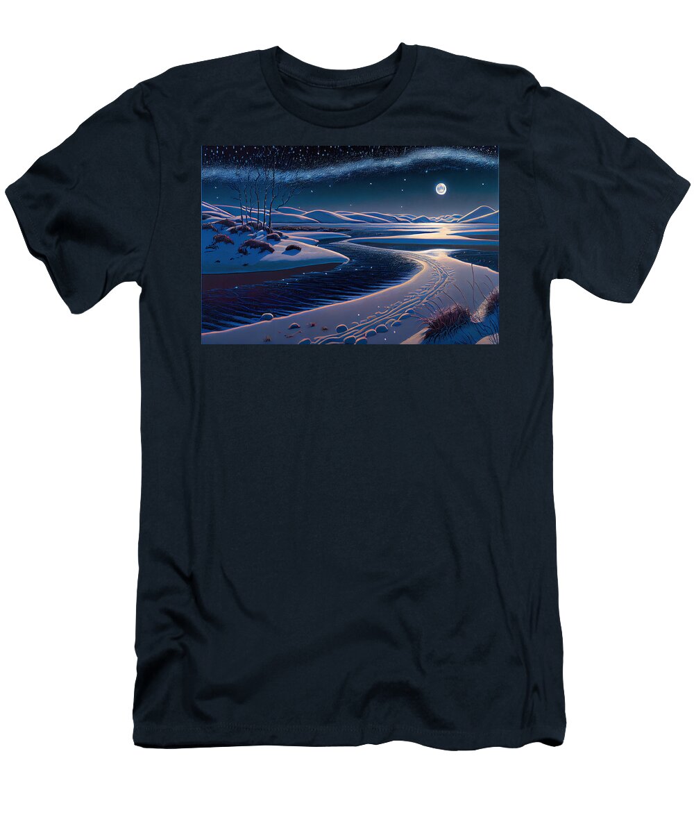 A Peaceful Starry Winter Night in a Jack Kirby F36455636e27043 6b52 645675 A02f D0437 Celestial Images T-Shirt