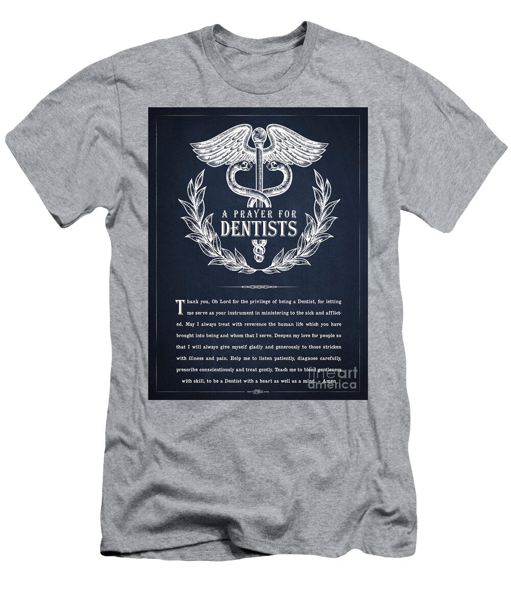 A Prayer for Dentists Navy Aged Pixel T-Shirt