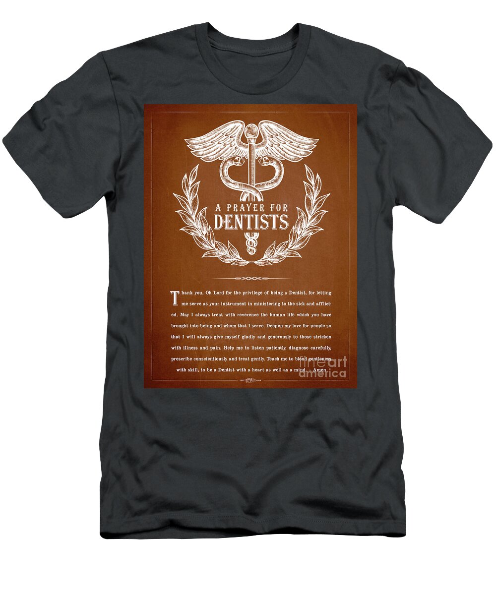 A Prayer for Dentists Red Aged Pixel T-Shirt