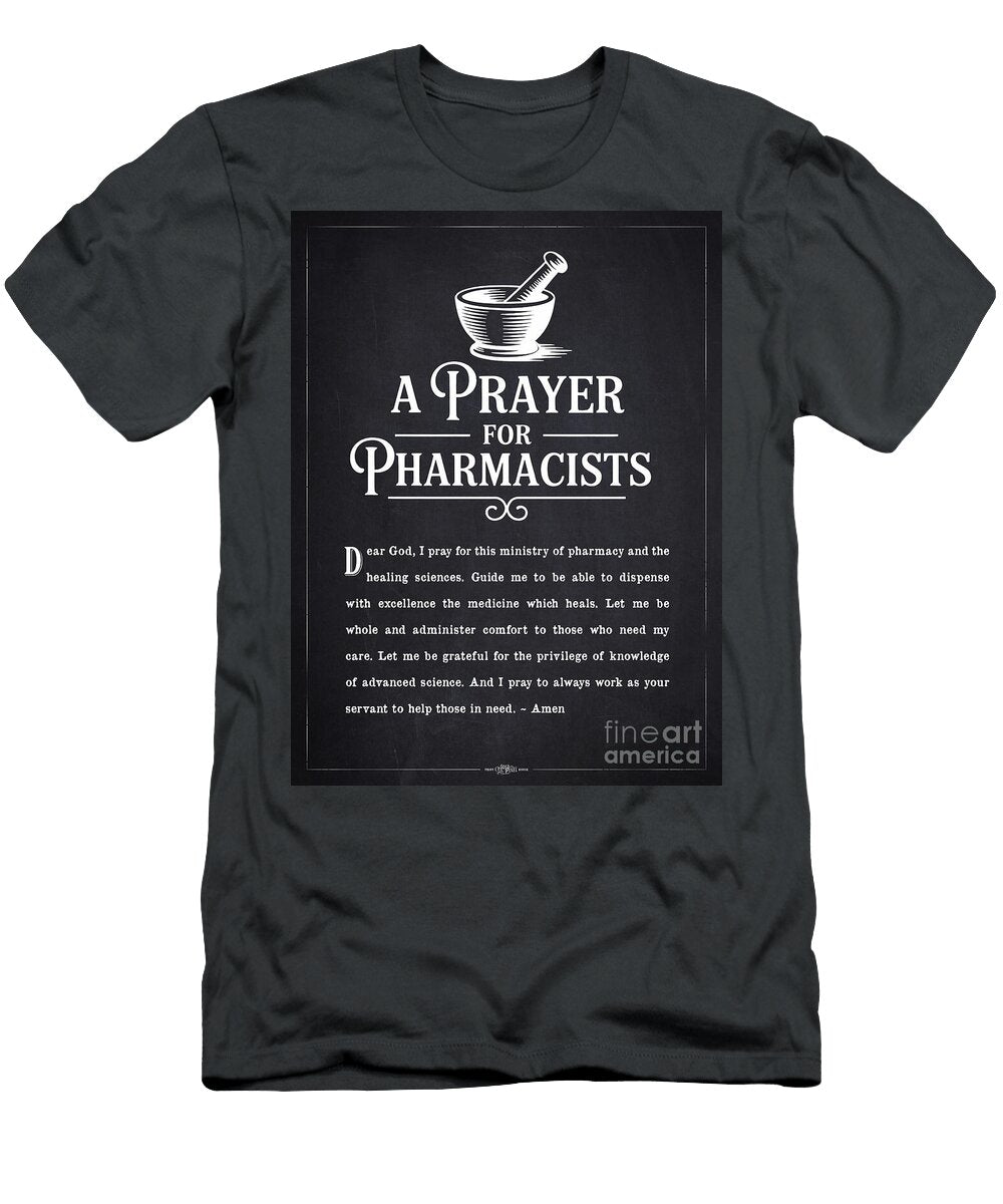 A Prayer for Pharmacists Charcoal Aged Pixel T-Shirt