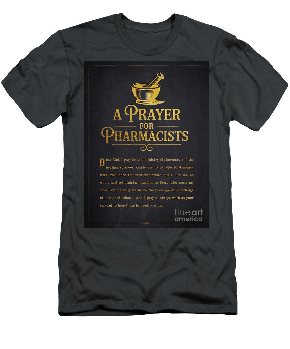 A Prayer for Pharmacists Gold Aged Pixel T-Shirt