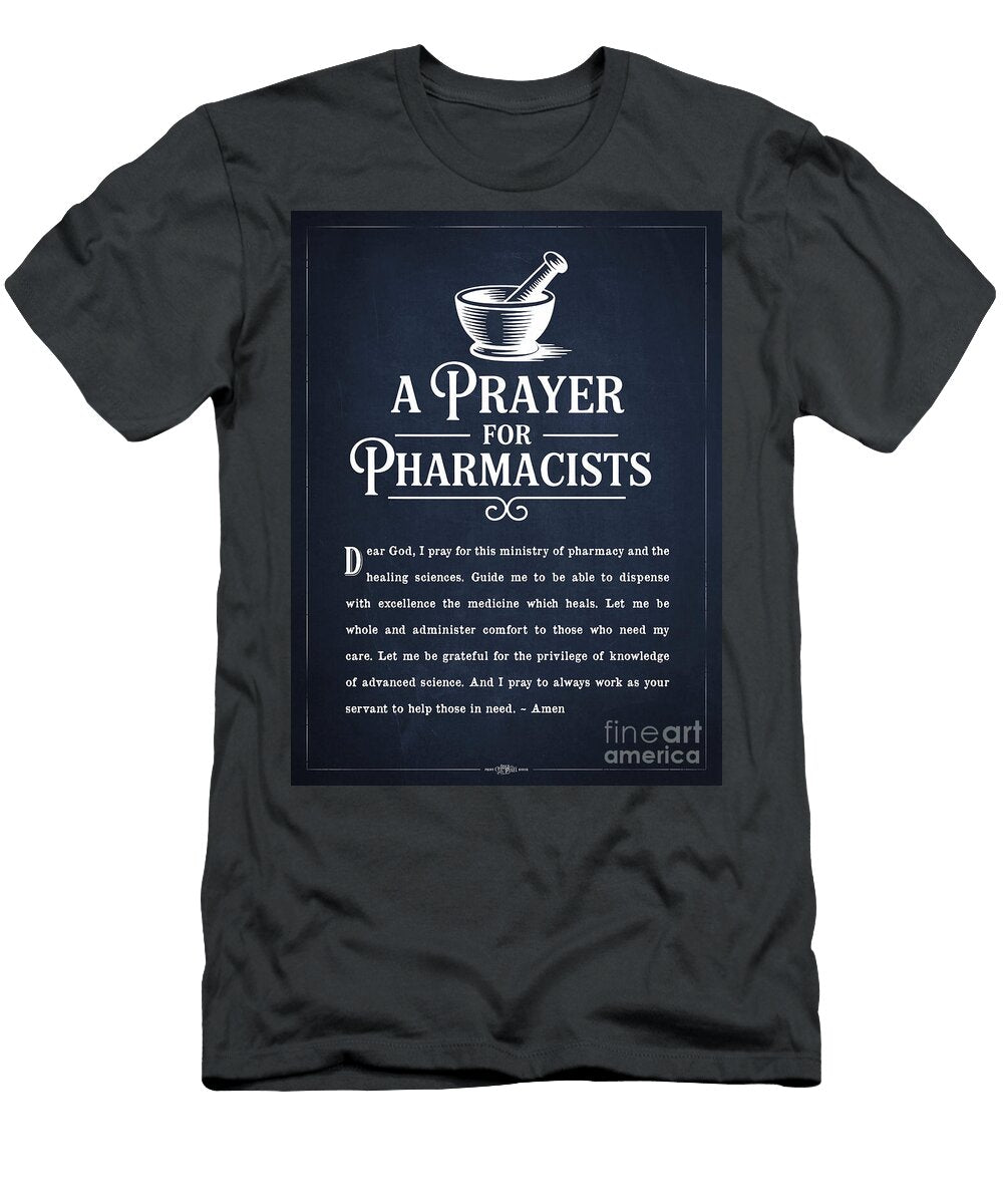 A Prayer for Pharmacists Navy Aged Pixel T-Shirt