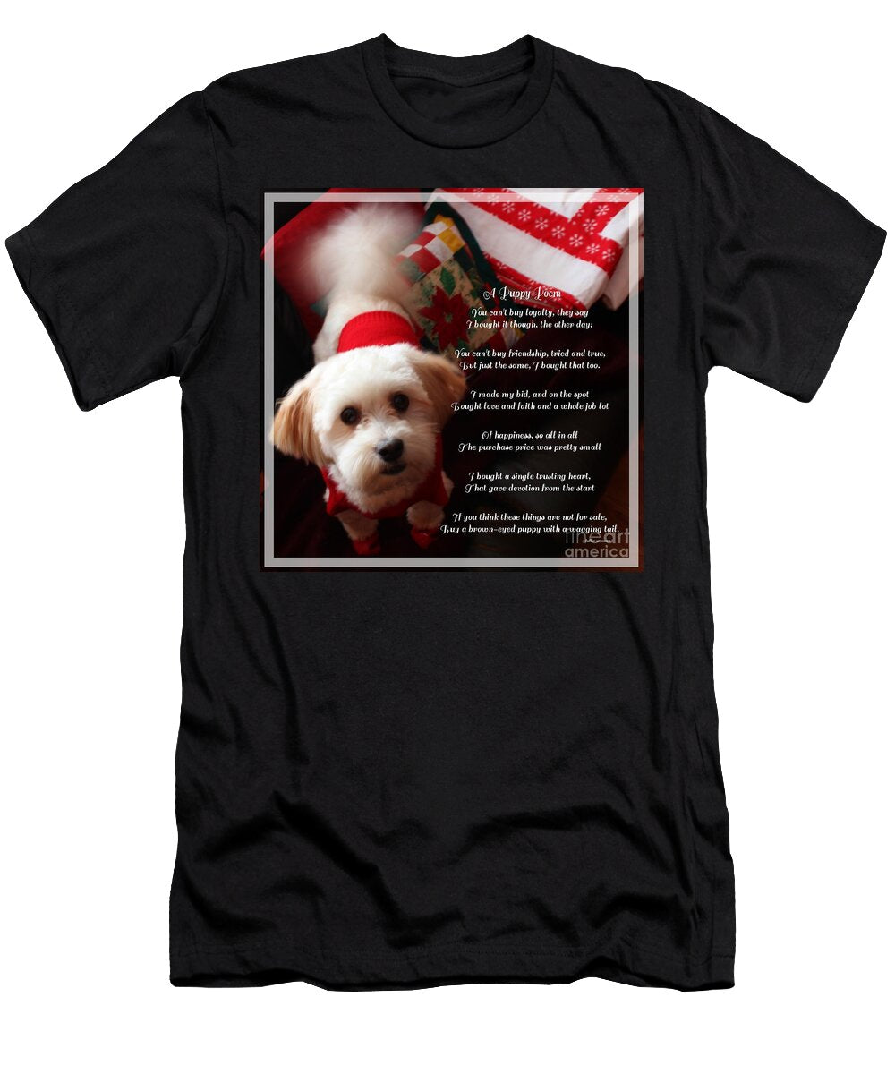 A Puppy Poem and a Puppy Dressed for Christmas Barbara Griffin T-Shirt
