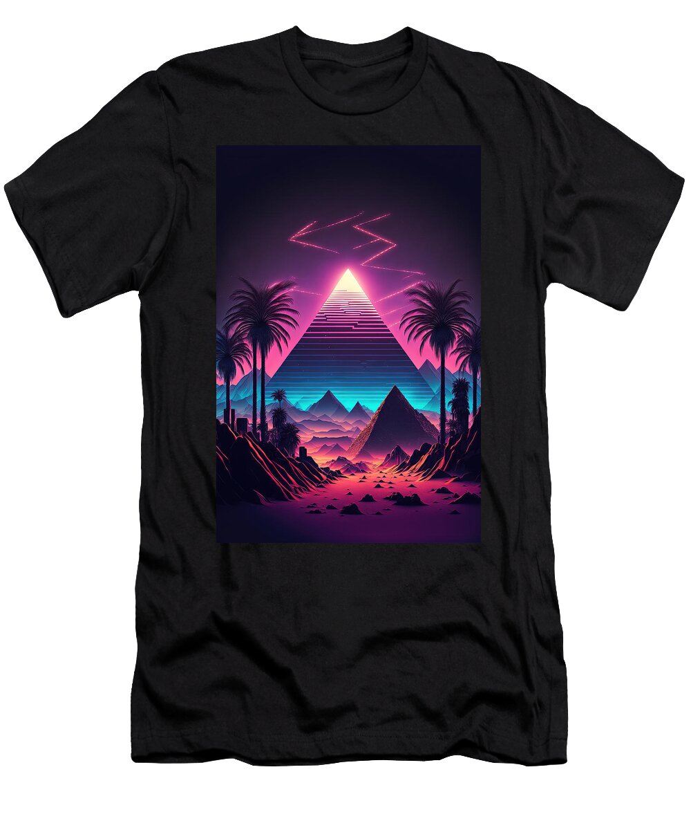 A Pyramid in the Neon Sands Paul Konschake T-Shirt