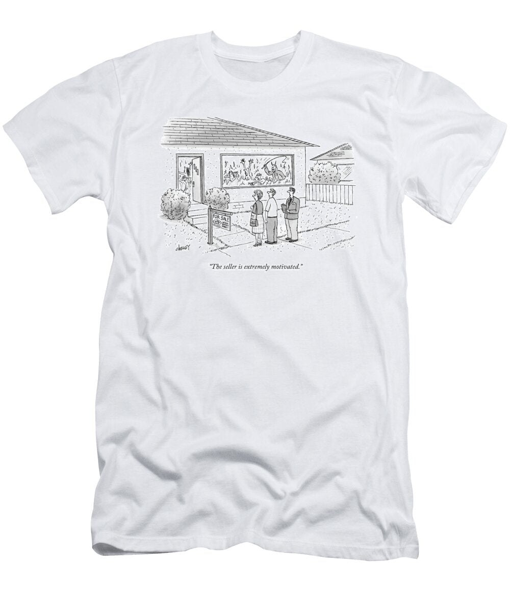 A Realtor Speaks to a Couple About a House Tom Cheney T-Shirt