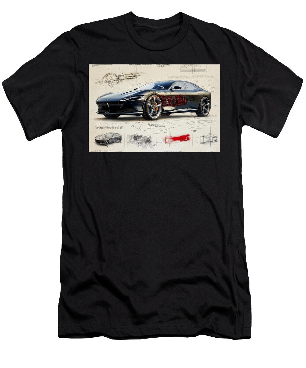A Renaissance Blueprint of Ferraris Suv Frederick Vellani T-Shirt