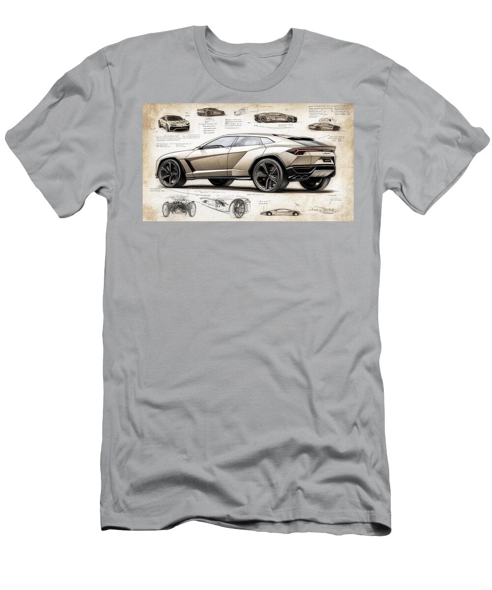 A Renaissance Blueprint of the Super Suv Frederick Vellani T-Shirt