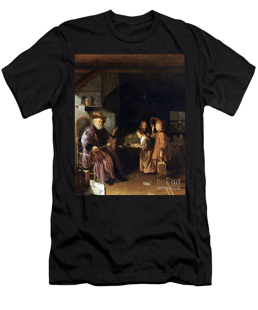 A Schoolmaster Teaching His Pupils in a Classroom 17th Century Pieter Cornelisz Van Egmondt T-Shirt