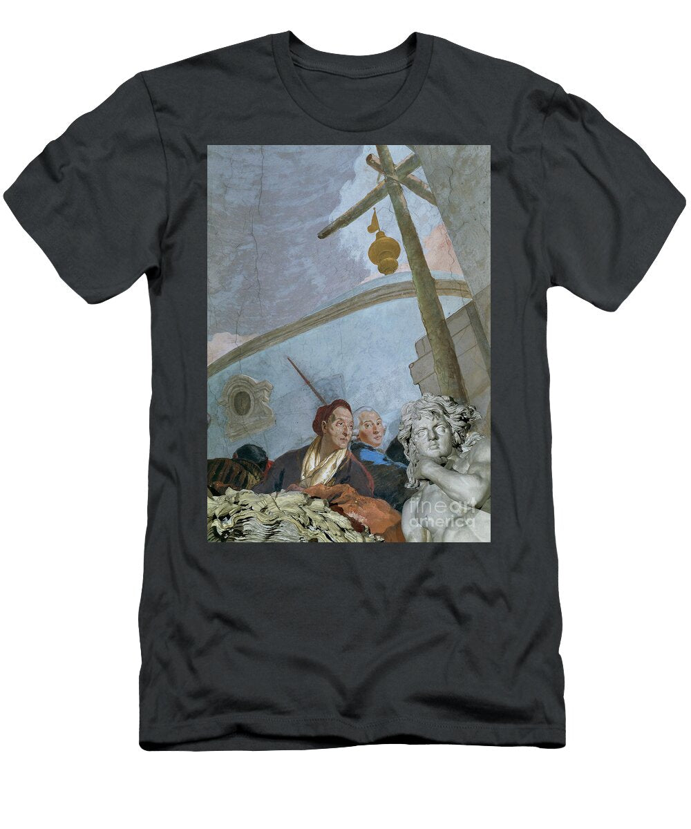 A Self Portrait Shows an Exhausted Much Aged Tiepolo Who Bends Over the Corner Cartouche Giovanni Battista Tiepolo T-Shirt