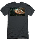 A Skeletal Hand Clutches a Glowing Skull in a Shadowy Forest Makenna Reilly T-Shirt