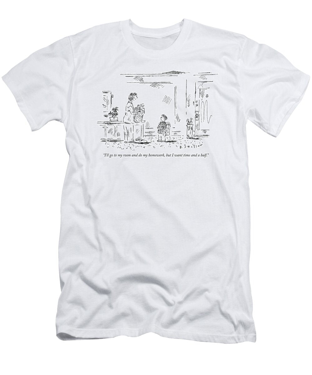 A Small Boy with an Oversized Backpack Barbara Smaller T-Shirt