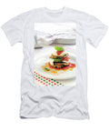 A Stack of Fried Aubergine Slices Tomatoes and Mozzarella with Tomato Sauce and Basil Mario Matassa T-Shirt