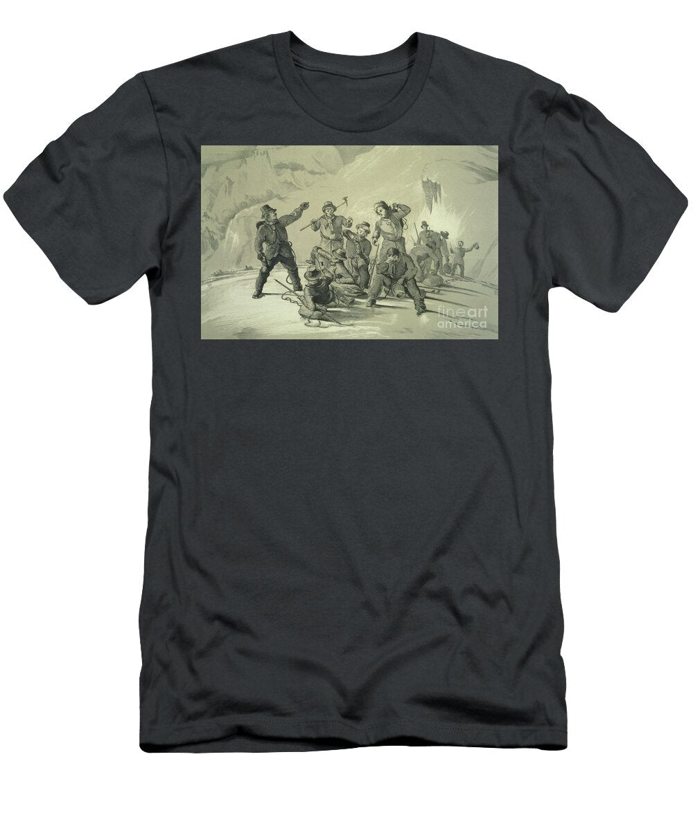 A Stop for Refreshment From Ten Scenes in the Last Ascent of Mont Blanc Including Five Views From the Summit By Jdh Browne Published 1853 English School T-Shirt