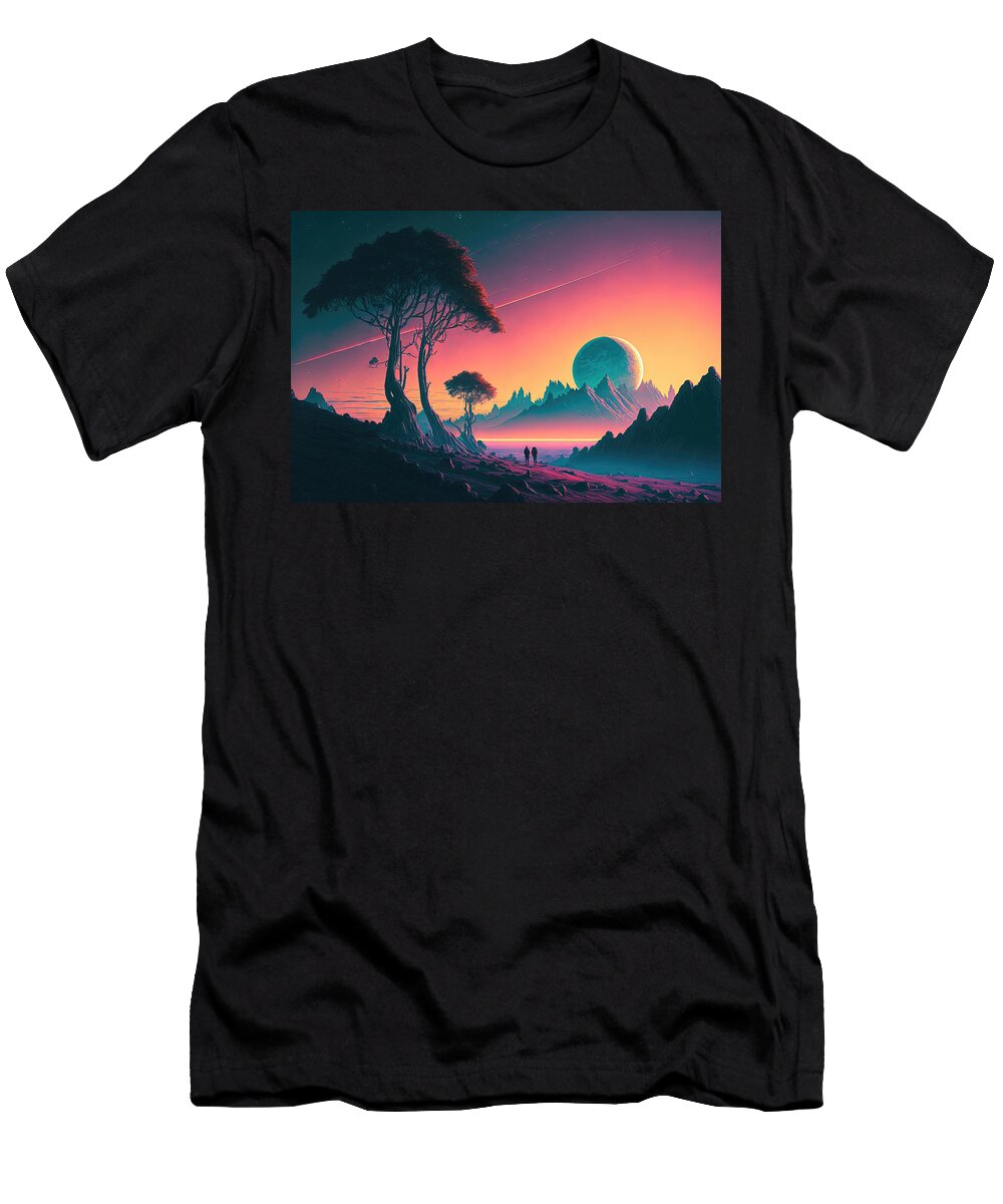 A Synthwave Ode to Romanticism Paul Konschake T-Shirt