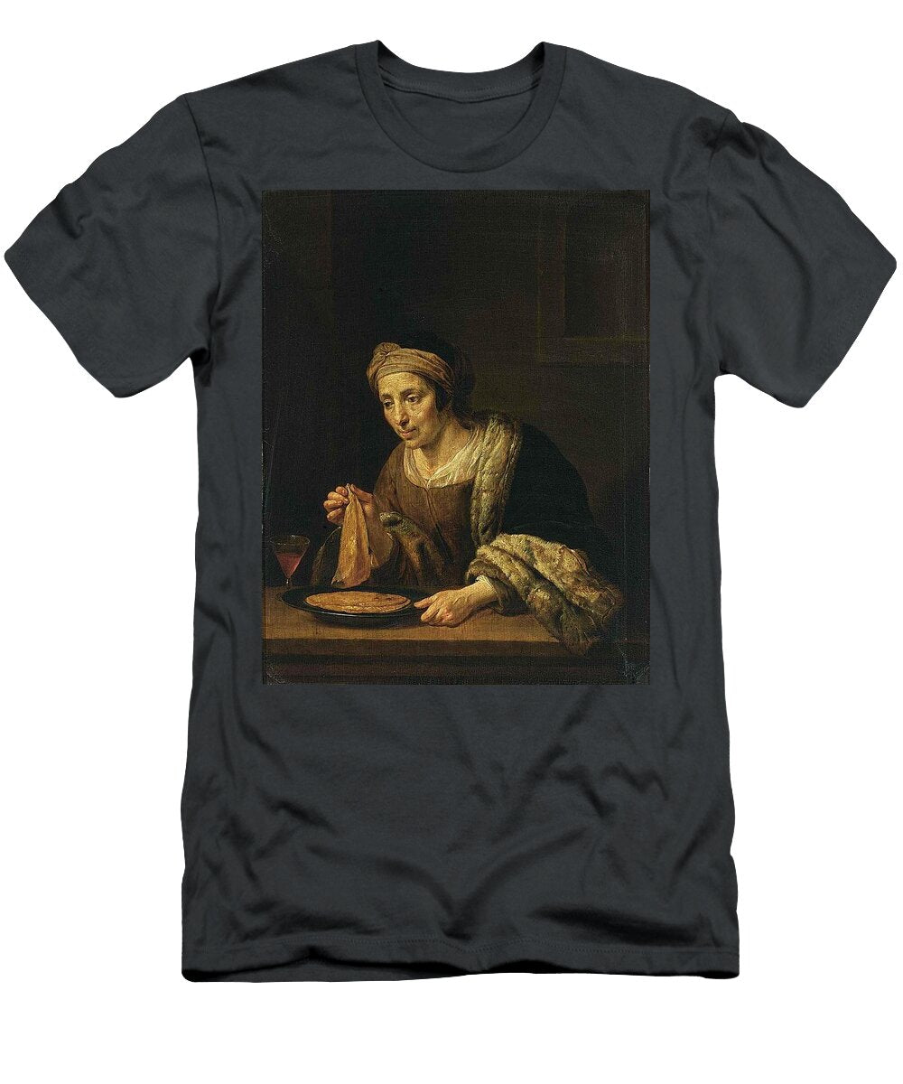 A Woman Holding Pancakes Jan Van Bijlert T-Shirt