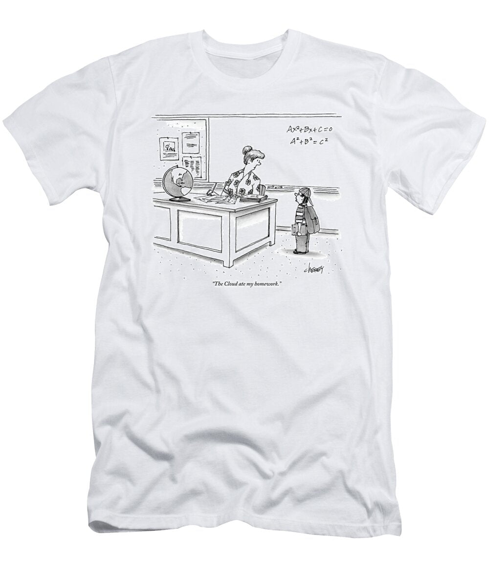 A Young Boy Speaks to His Teacher in a Classroom Tom Cheney T-Shirt