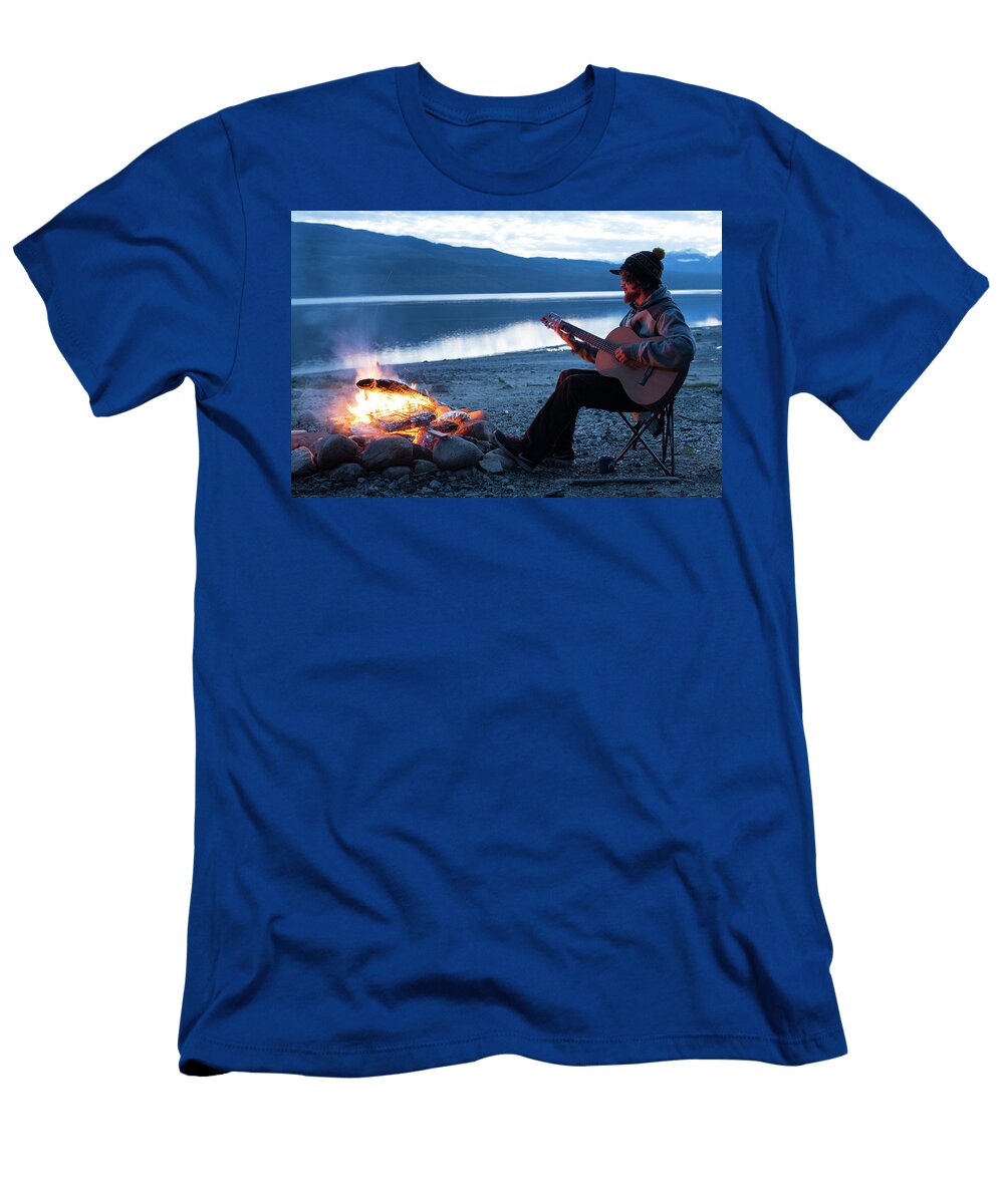 A Young Male Playing Guitar Brandon Huttenlocher T-Shirt