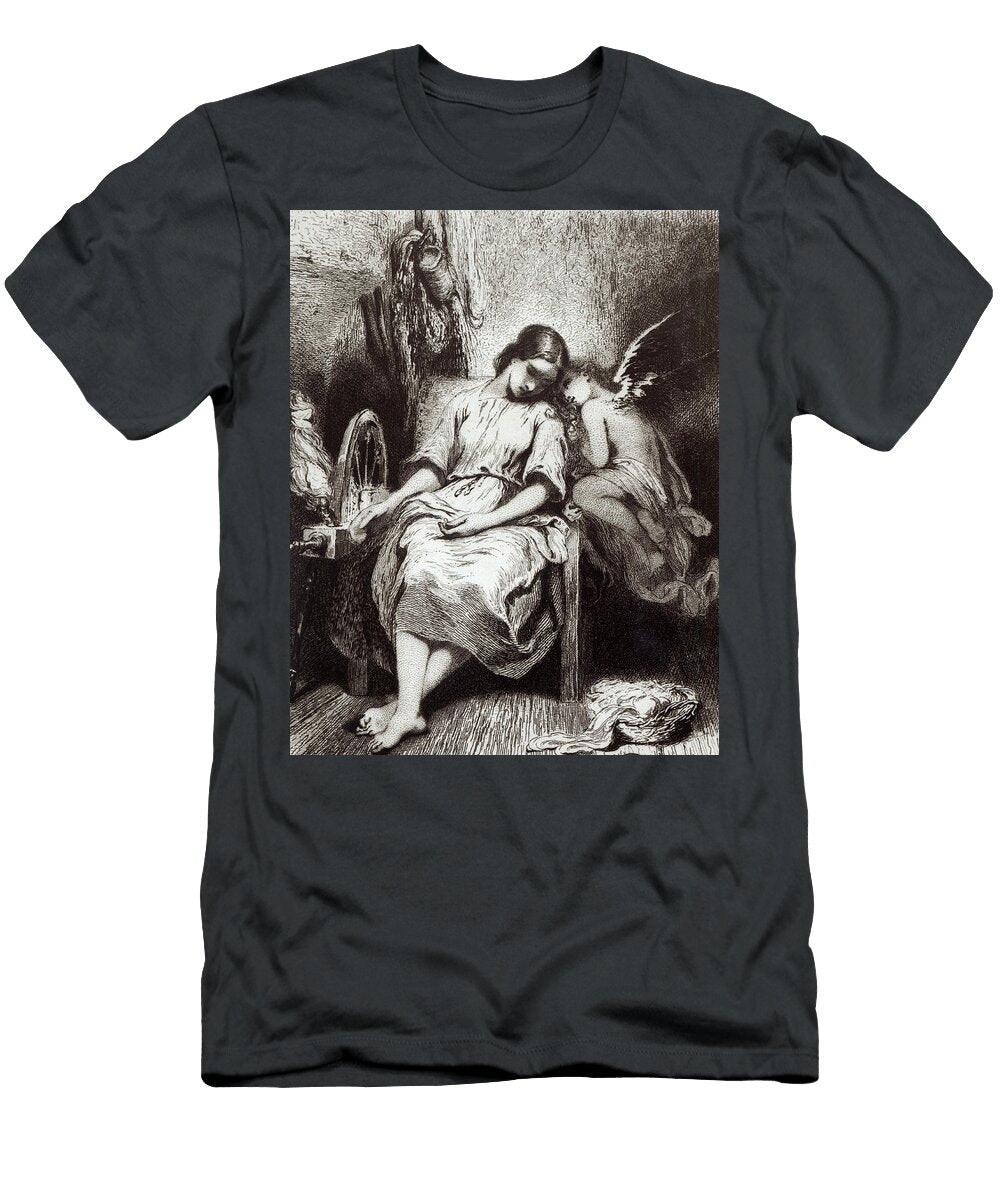 A Young Woman Dozing with an Angel Charles Nodier T-Shirt