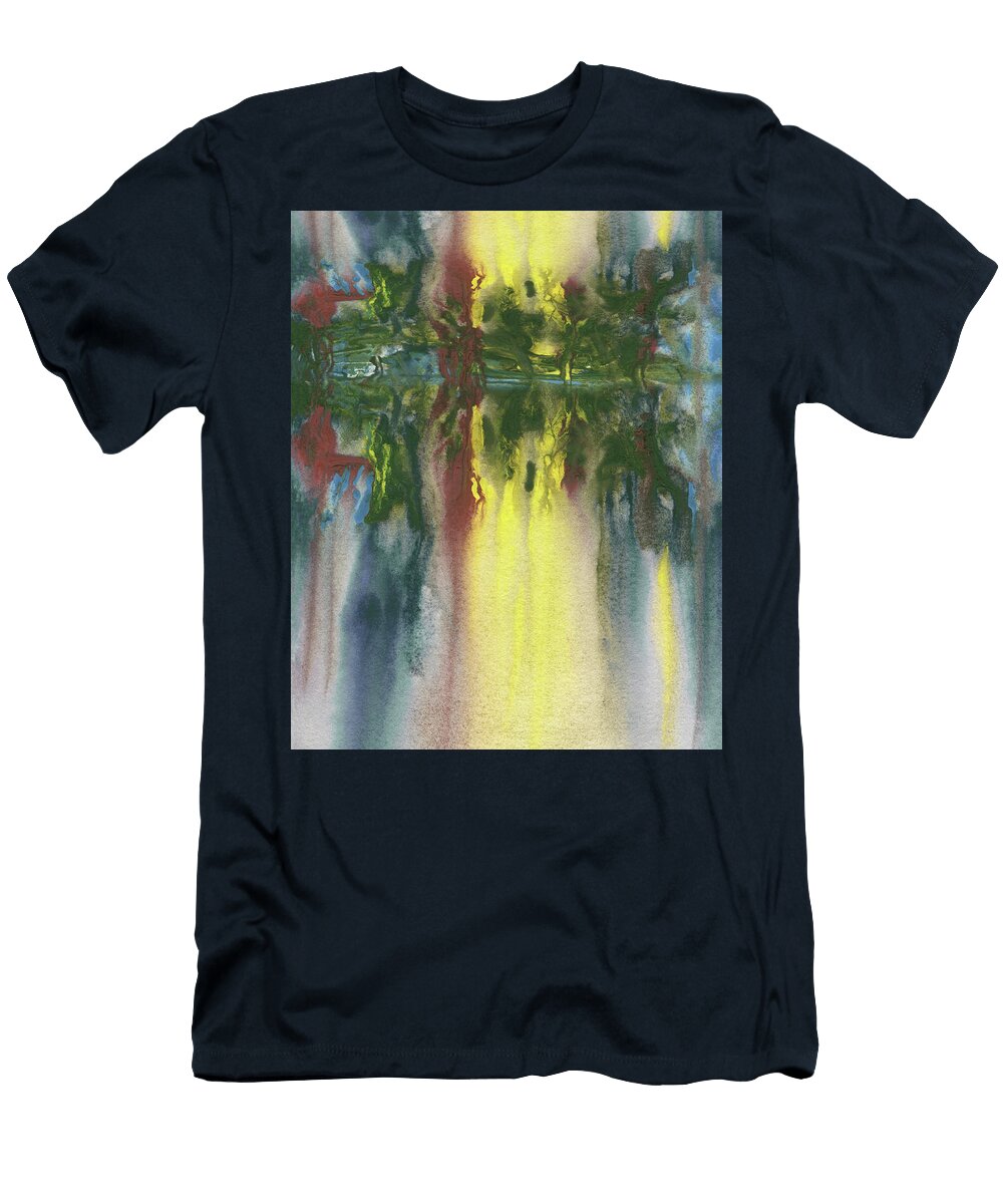 Abstract Lake Landscape Reflections Watercolor Irina Sztukowski T-Shirt