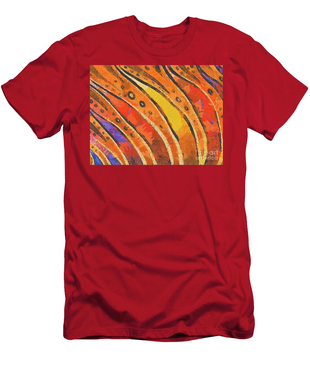 Abstract Rainbow Tiger Stripes Pixel Chimp T-Shirt