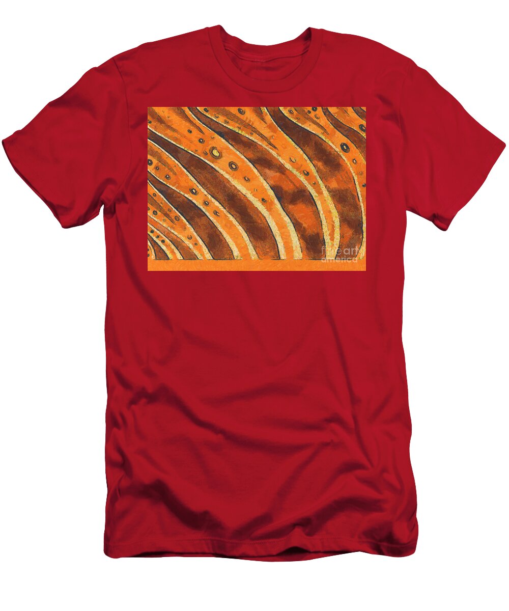 Abstract Tiger Stripes Pixel Chimp T-Shirt