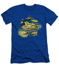 Abstract Watercolor Painting of a Green Frog on a Lily Pad in a Pond Mounir Khalfouf T-Shirt