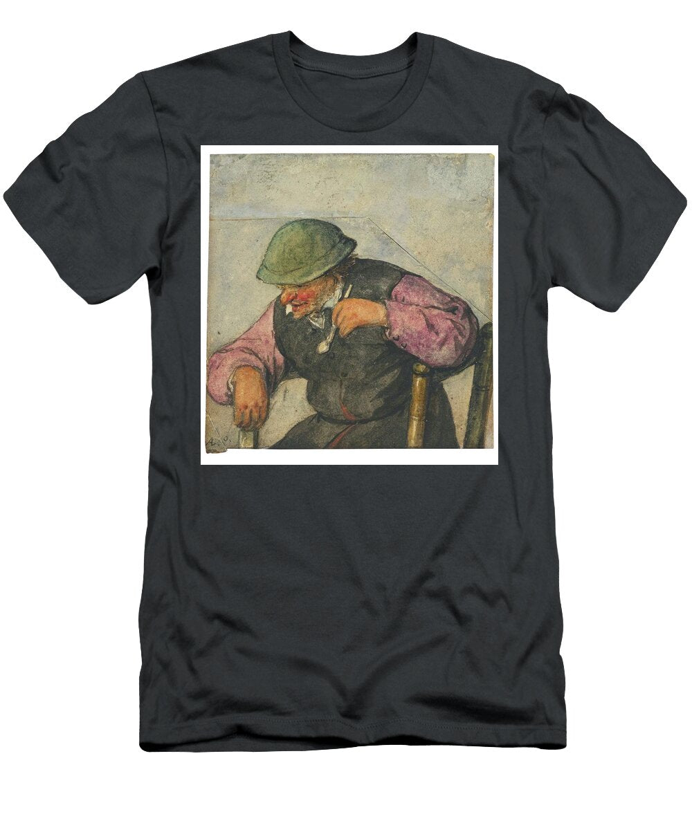 Adriaen Jansz Van Ostade Haarlem 1610 1685 a Seated Man Holding a Pipe Artistic Rifki T-Shirt