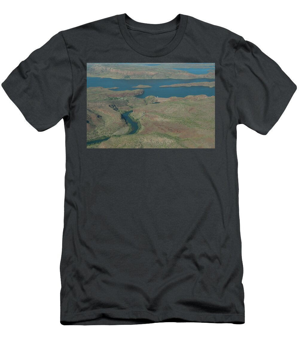 Aerial View of Reservoir Dam and the Ord River Lake Rick Price Natureplcom T-Shirt