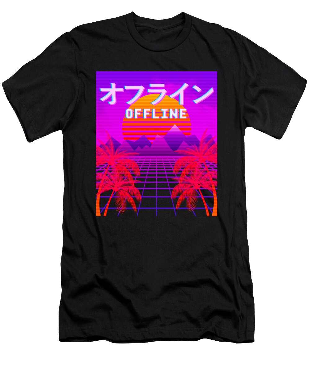 Aesthetic Offline Vaporwave Anime Edm Japanese the Perfect Presents T-Shirt
