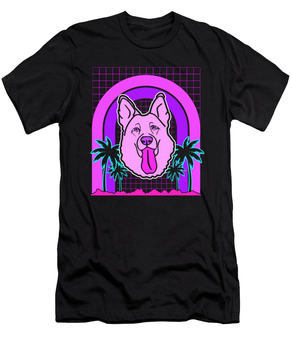Aesthetic Vaporwave Outfits with Tongue Dog Zyneu Gangd T-Shirt